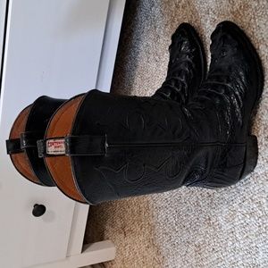 Men's alligator Cowboy Boots Size 10 US Color: Black